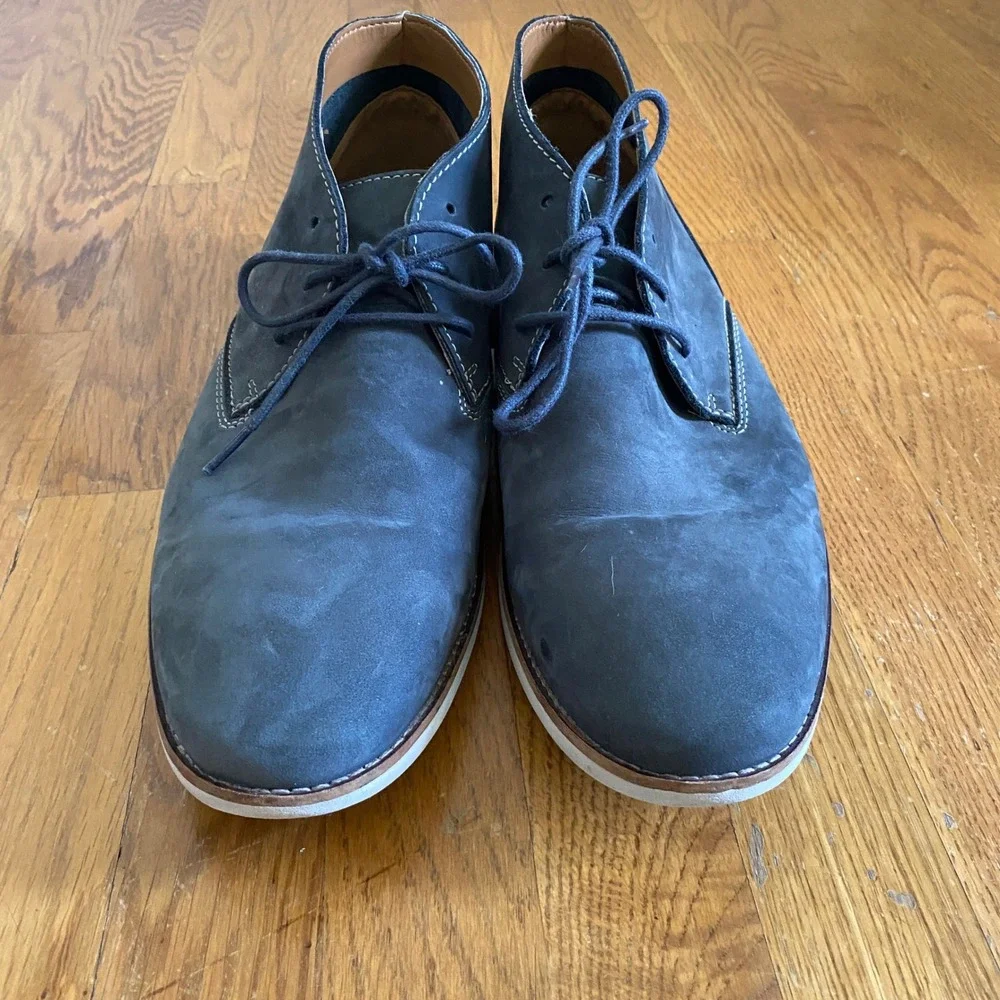 Clarks Chukka Boots Mens 13 Blue Suede Quiet Luxury Casual Preppy Travel 15103